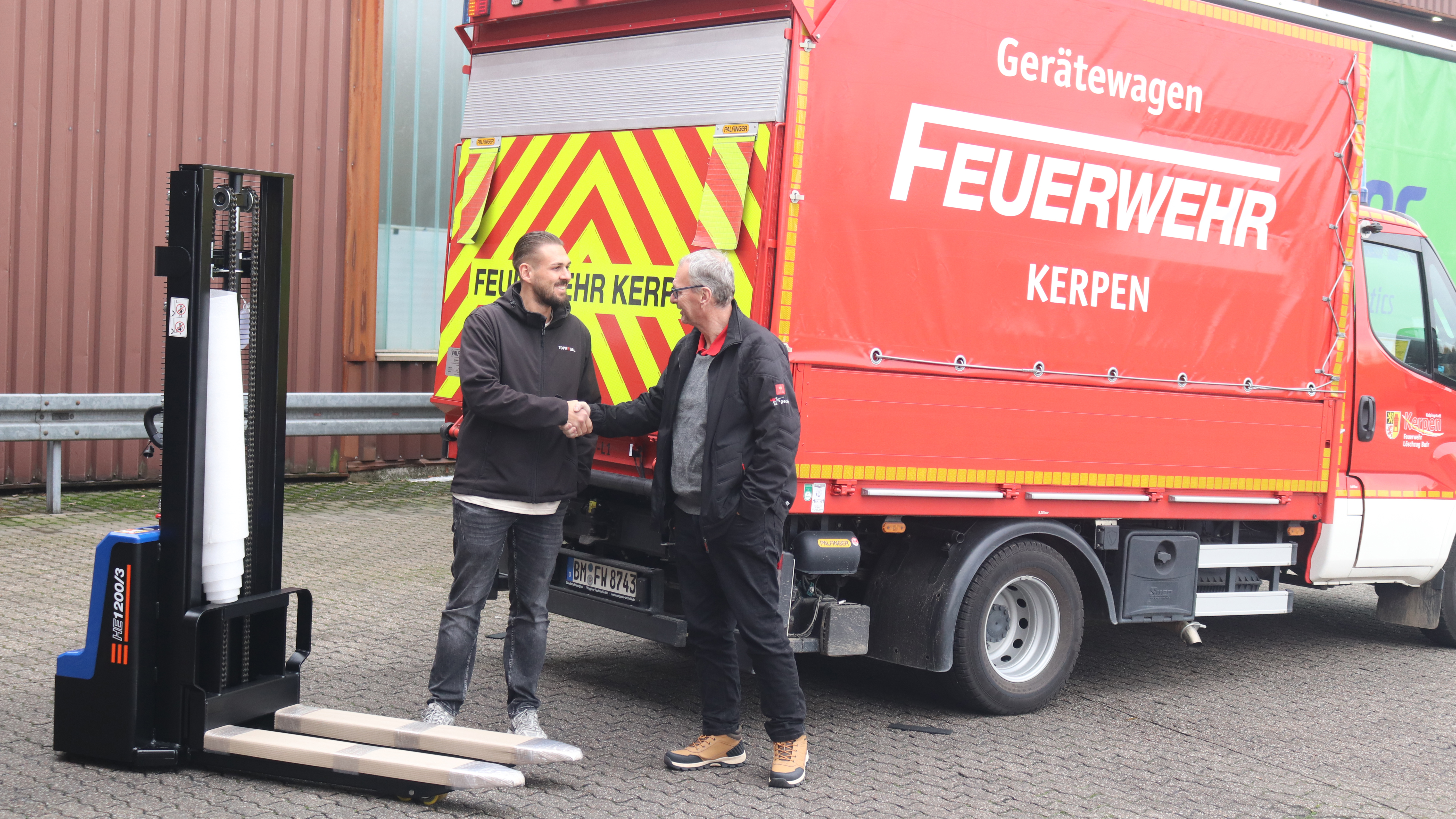 Übergabe des Staplers